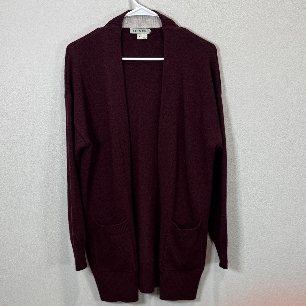 Orvis Women's Deep Burgundy‎ cashmere Cardigan